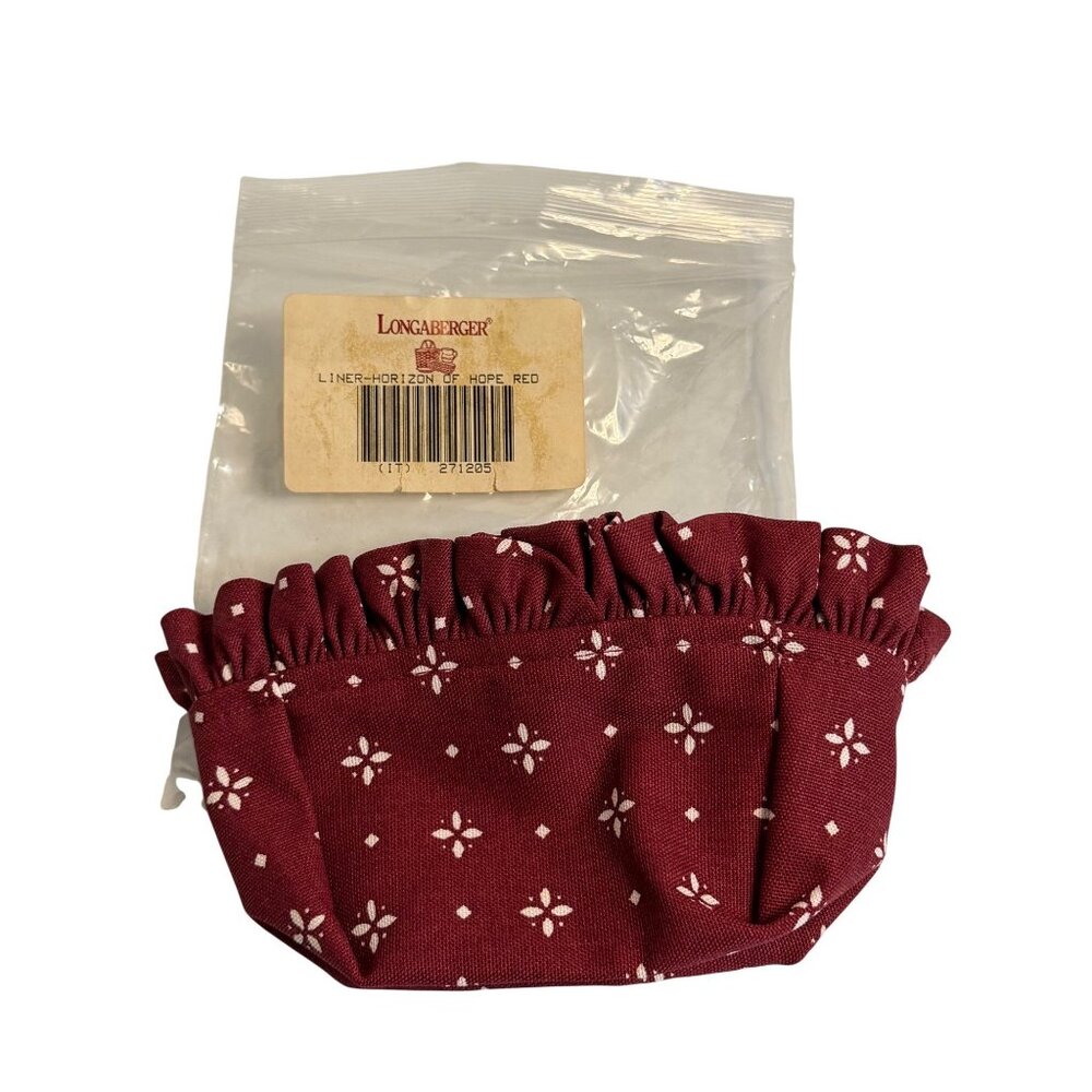 NIP Longaberger Basket Liner Horizon of Hope Ruffle Diamond All Over Print Retro